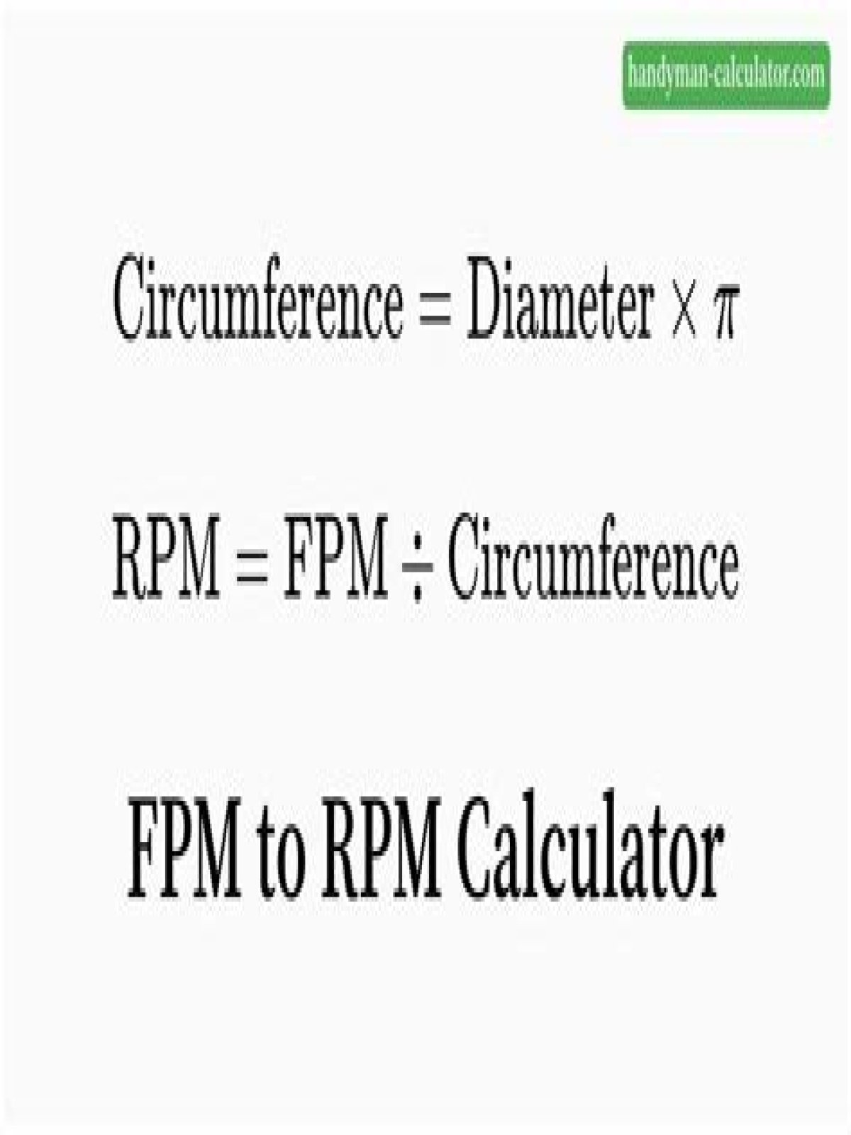 How do you convert rpm to ft per minute – Google Search