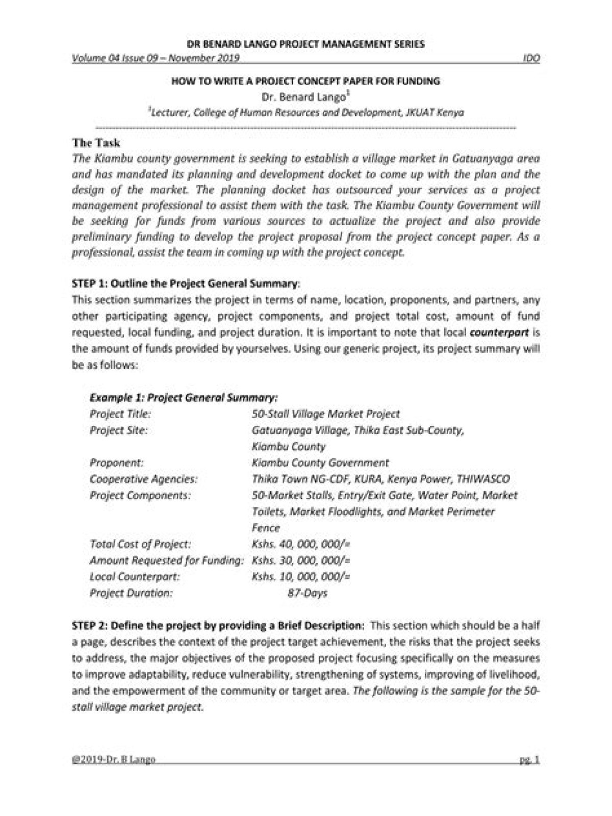 How do you write a funding paper?