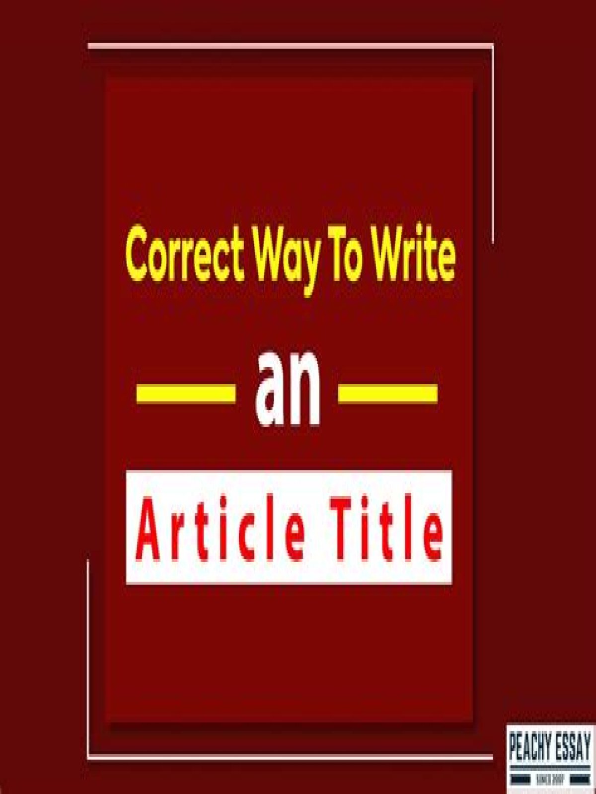 How do you write an article in a paper?