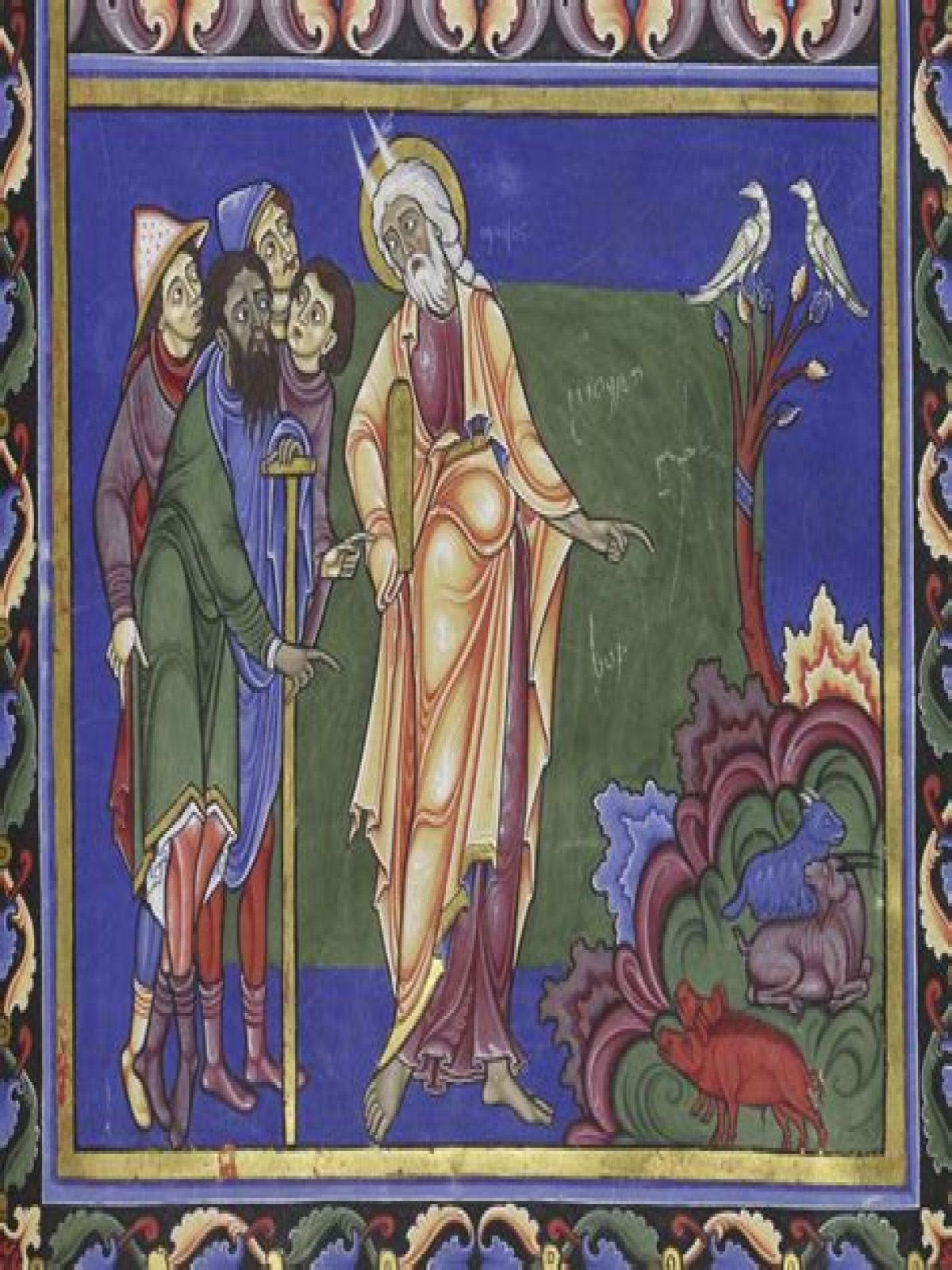 What best describe the Romanesque painting