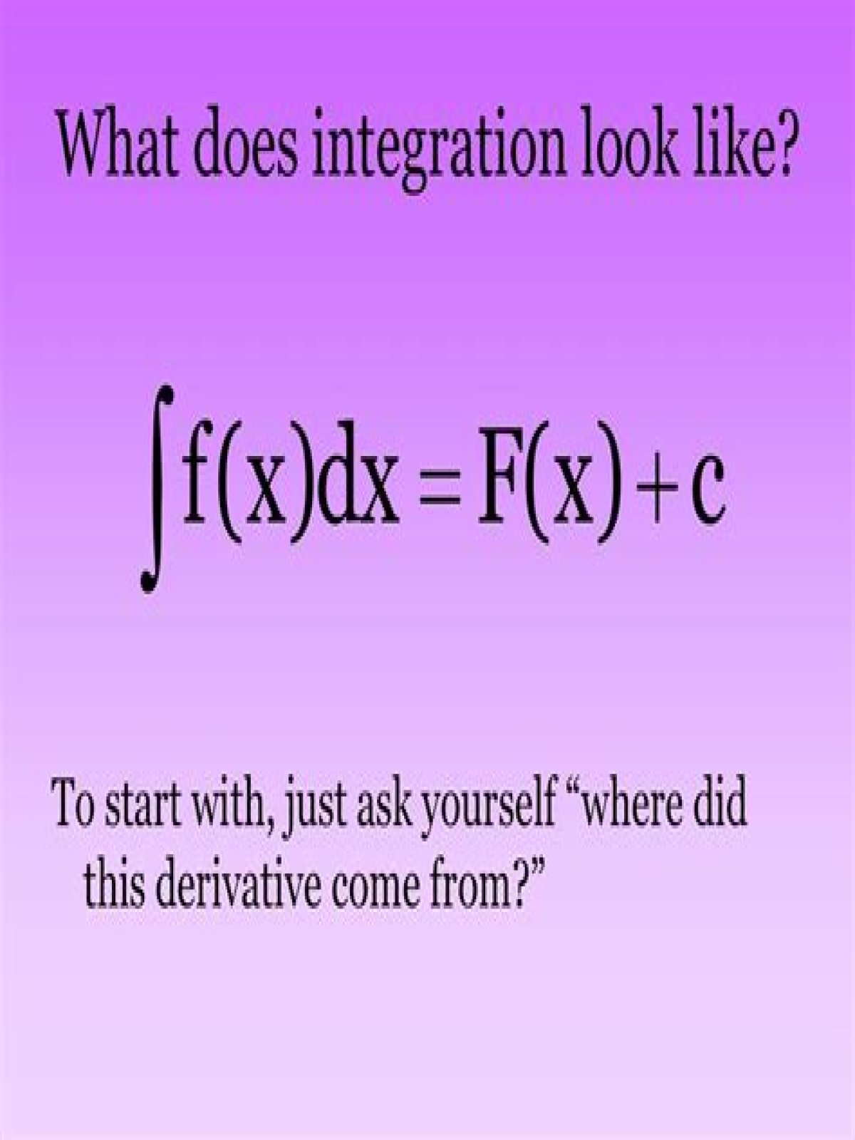What does integral of a derivative mean