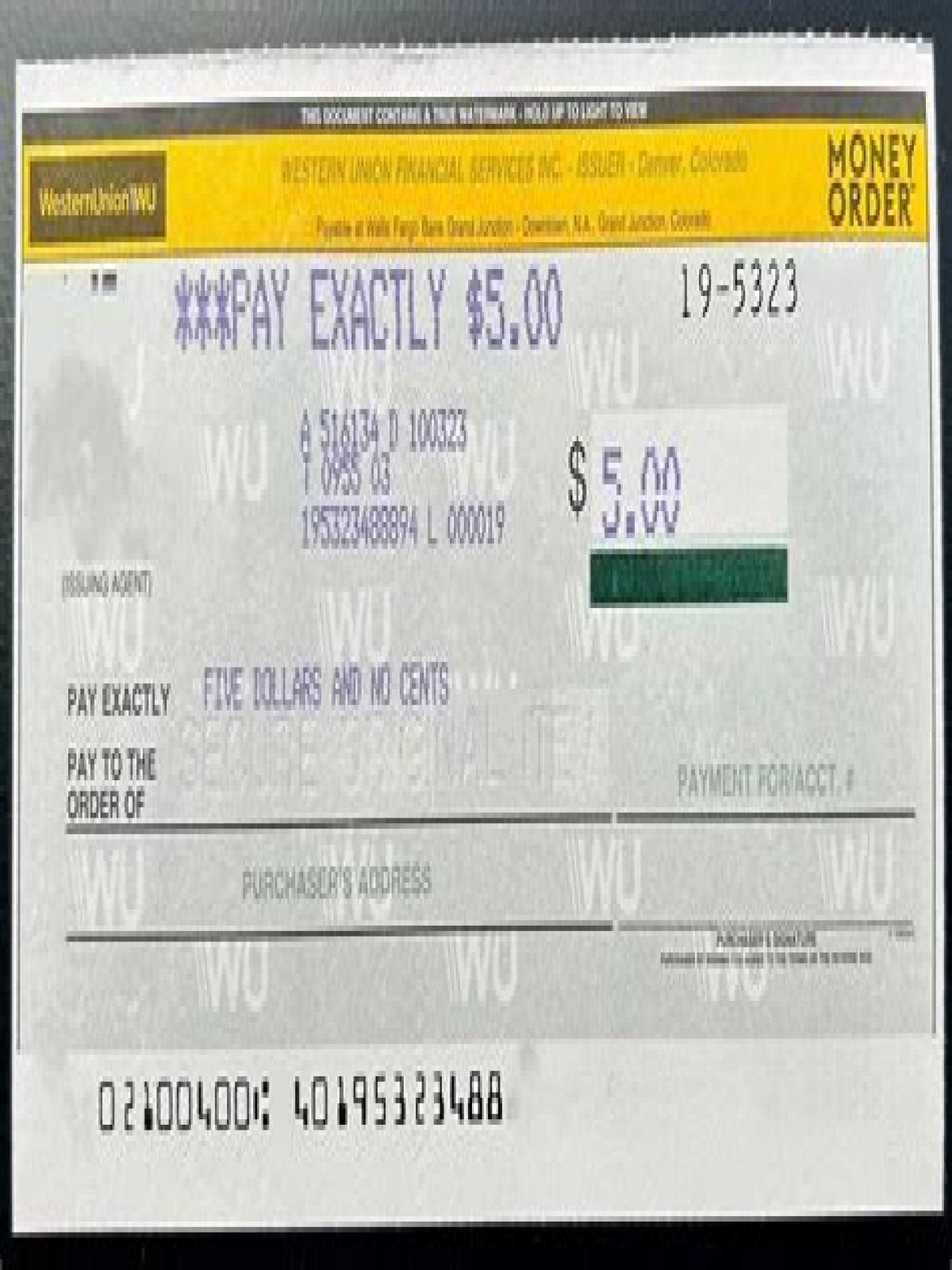 What happens to a money order after it is cashed?