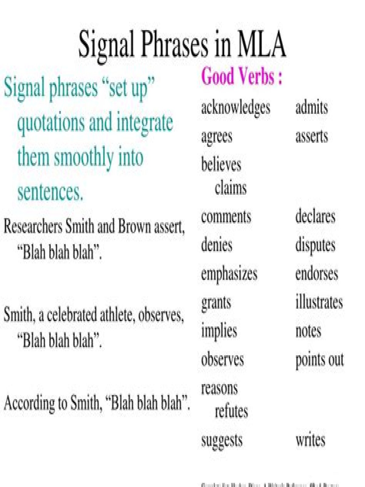 What is a signal phrase in MLA?