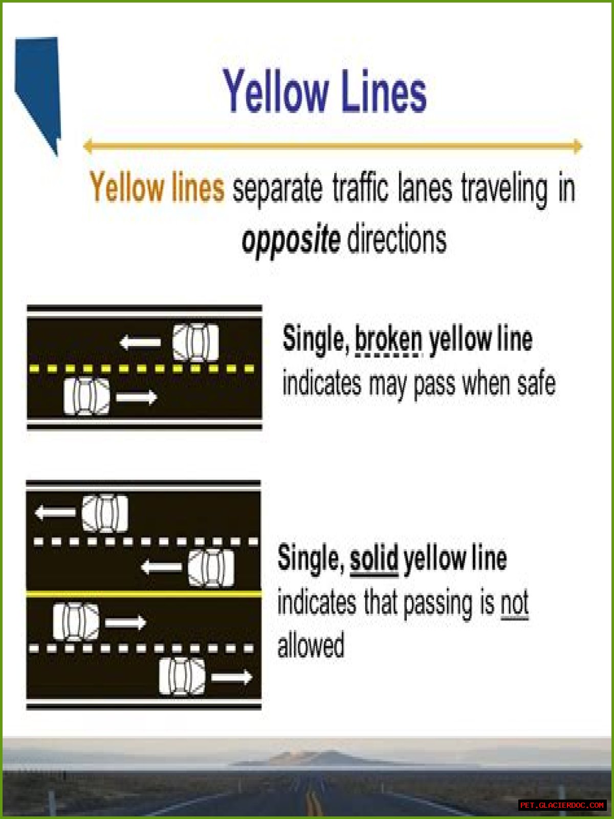 What separates traffic traveling in opposite directions