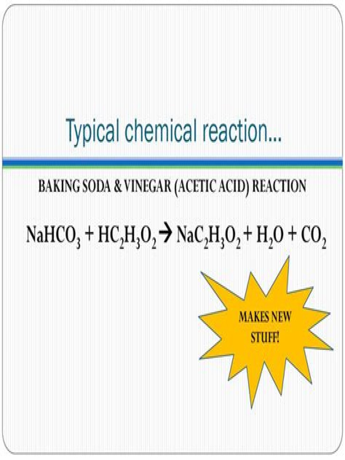 What type of reaction is NaHCO3 hc2h3o2 – Google Search