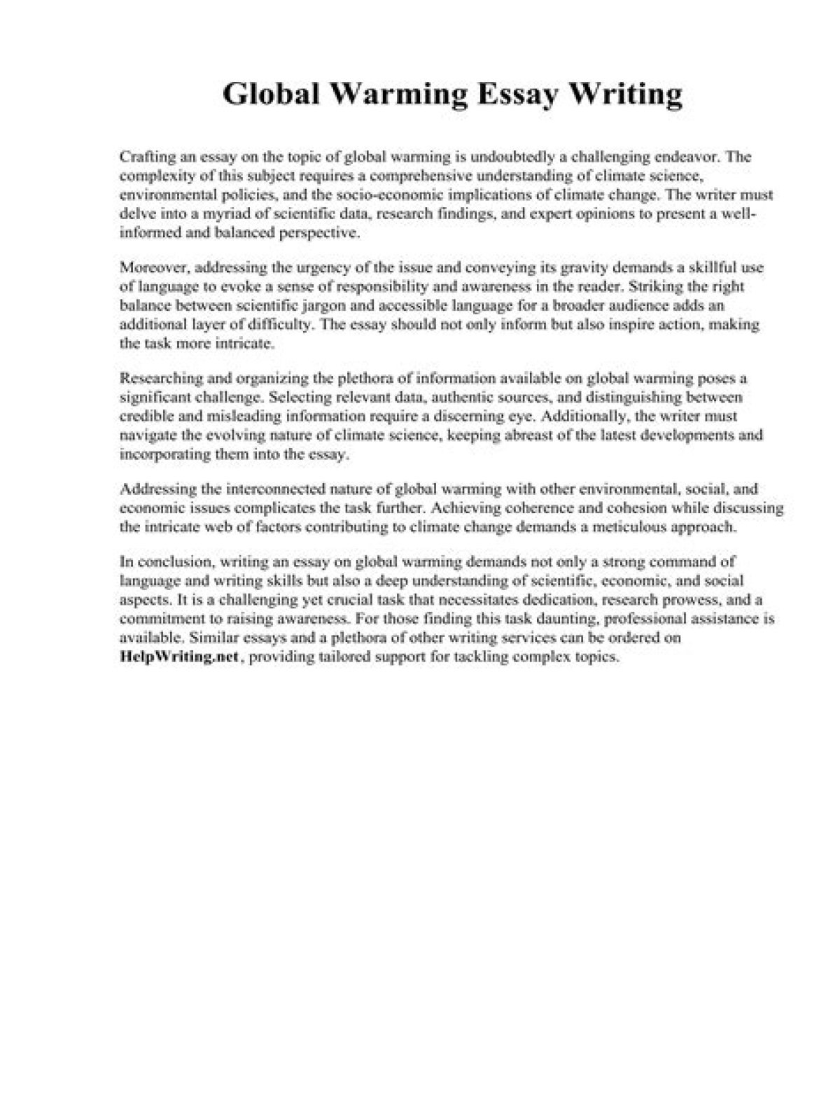 Writing an Fascinating Essay on World Warming